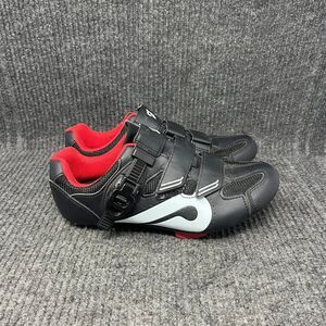Peloton Cycling Shoes Black Red Indoor Leather Women’s Size 39 / US 8